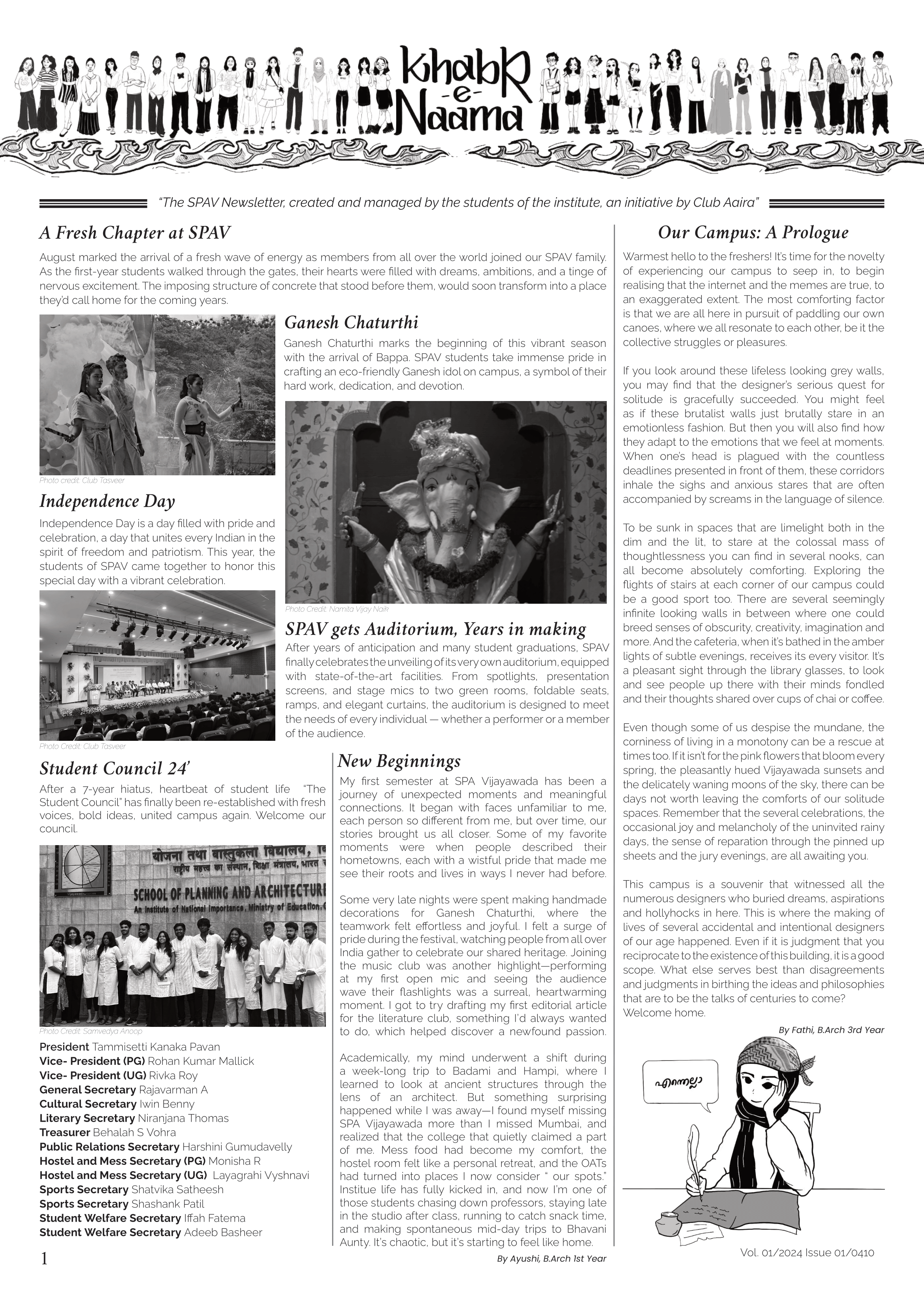 SPAV Newsletter Vol I Issue 1 September 2024 cover