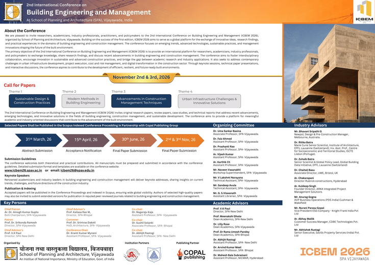2nd International Conference on Building Engineering and Management (ICBEM 2026)