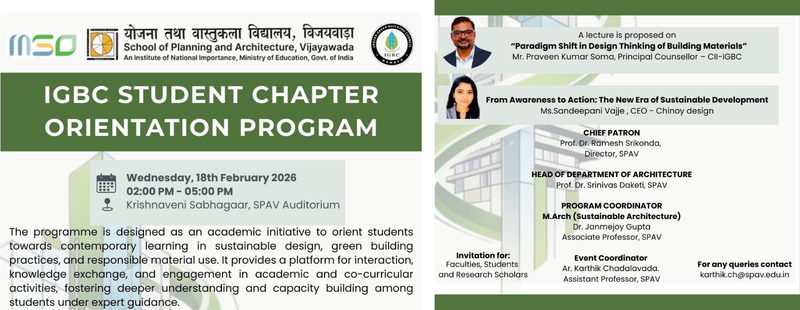 IGBC Student Chapter Orientation Program – SPA Vijayawada