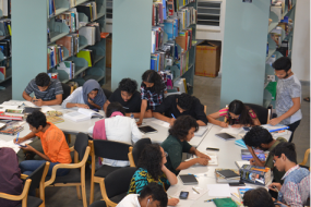 Students in classroom or library